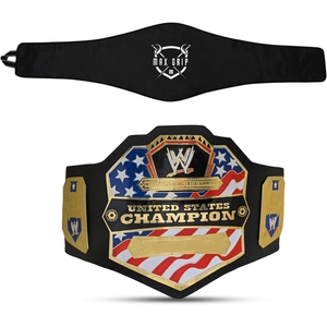 Wholesale Premium Custom Champion Belt <b>Wrestling</b> Boxing MMA Championship Title Leather Gold Metal Plates OEM Logo Manufacturer - Product Image 1