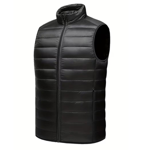 Gilets matelassés personnalisés pour hommes, en coton Montane, couleur noire, fermeture éclair, chauds pour l'hiver, légers, pour l'extérieur - Product Image 4