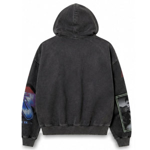 Sweat à capuche zippé oversize unisexe, style streetwear, imprimé, en molleton, pour l'automne, coupe classique - Product Image 3