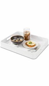 Plateau de service en bois de qualité supérieure, couleur blanche, pour table à manger, plateau pour le petit-déjeuner, plateau pour le café, plateau pour les desserts, disponible - Product Image 2