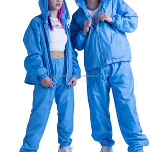 Ensemble de jogging de gymnastique pour hommes, pantalon à capuche zippé en nylon écologique, survêtement patchwork grande taille, logo personnalisé OEM empilable - Product Image 1