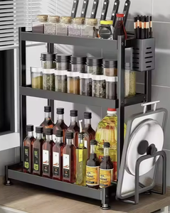 Estante de Cocina de Acero al Carbono de 3 Niveles, Organizador de Condimentos, Soporte para Encimera, Fabricación OEM/ODM en Vietnam - Product Image 2