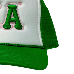 AKA White Green Hat Embroidered Letter Baseball <b>Cap</b> Two Tone Adjustable Cotton Headwear Casual Fashion <b>Vintage</b> Style <b>Cap</b> for Men - Product Image 4