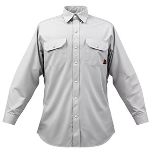 Camisa de Trabajo Fluorescente de Alta Visibilidad para Hombre, Resistente al Fuego, Manga Larga, Poliéster Gris, Uniforme FR - Product Image 1
