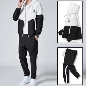 Ensemble de survêtement unisexe OEM personnalisé avec logo brodé, veste de sport thermique zippée et pantalon de jogging 2 pièces pour homme - Product Image 6