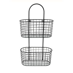 Decorative Iron Wall Hanging <b>Basket</b> <b>for</b> Artificial <b>Flowers</b> Indoor Living Room Rustic Farmhouse Home Decor - Product Image 2