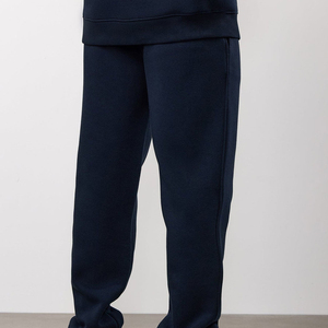 Men's Navy Blue Half-<b>Zip</b> Sweatshirt Full Sleeve Solid Color Casual Midweight 100% Cotton Sweatsuit Set Regular Fit Autumn Wear - Product Image 6