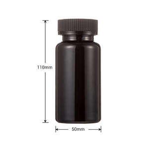 Botella de PET 100% Ecológica de 150 CC, Forma Redonda, Acabado de Cuello 38-400, Impresión Serigráfica, Color Ámbar Oscuro, para Envasado de Medicamentos - Product Image 2