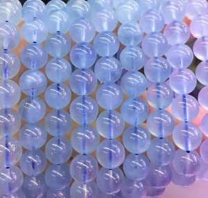 Cuentas de piedras preciosas de aguamarina azul natural sin tratar, cuentas redondas sueltas, medio hilo para la fabricación de joyas, manualidades DIY - Product Image 6