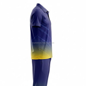 Uniforme de Cricket Sublimado con Cuello en V, Manga Corta, Transpirable, Personalizado, OEM, Venta al Por Mayor - Product Image 3