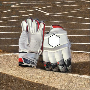 Elegantes guantes de bateo blancos para jugadores de críquet profesionales - Product Image 1