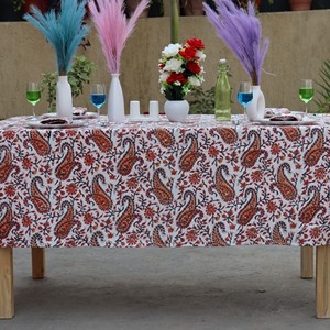 High Quality Printed Cotton <b>Tablecloth</b> With Floral Handmade <b>Tablecloth</b> Solid Color Soft Texture Washable and Sustainable - Product Image 5