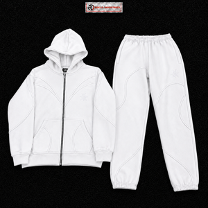 Conjunto Deportivo Blanco para Hombre, con Logotipo Personalizado, Sudadera con Cremallera Completa y Pantalones Jogger, Ropa Deportiva Urbana, Informal, para Gimnasio y Entrenamiento, Venta al Por Mayor - Product Image 5