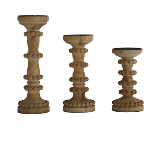 Customized Handmade Round Wood Carving Home Decoration Ornament <b>Candlestick</b> <b>Holder</b> made by Tayyab Handicraft - Product Image 1