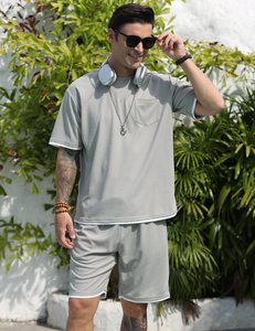 Ensembles décontractés deux pièces de haute qualité pour hommes : T-shirts à manches courtes et shorts – Vêtements en gros pour hommes - Product Image 5