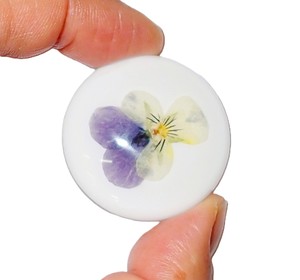 Heartsease Real Specimen Plastic Cabochon Round 38x38 mm White Flat Bottom for Crafts and Jewelry Making - Product Image 5
