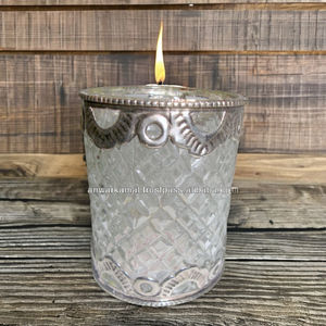 Lanterne en fer design traditionnel Photophore Verre votif et verre design en métal et votive pour la décoration de la maison - Product Image 2