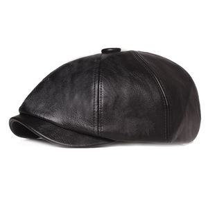 Casquettes de newsboy en cuir PU pour hommes, style rétro vintage, résistantes à l'eau, pour un look décontracté printemps-automne, chapeau Ivy tendance pour jeunes - Product Image 2