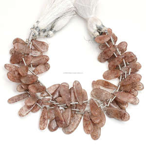 ลูกแพร์ทองแดงธรรมชาติคุณภาพพรีเมี่ยมทรงลูกแพร์เรียบขนาด8นิ้วเส้น7X12.5ถึง10.5x40มม. สำหรับการทำเครื่องประดับชั้นนำ - Product Image 1