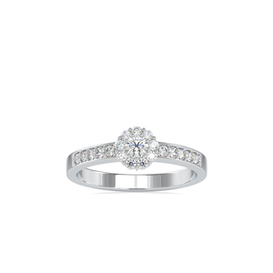 <b>Top</b> Choice 925 Sterling <b>Silver</b> Round Brilliant Halo Party Wear <b>Women</b> Moissanite Ring - Product Image 1