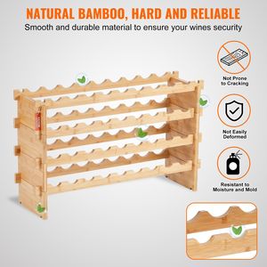 Ripiano per vino modulare impilabile a 4 livelli da 36 bottiglie in legno di bambù - Product Image 6