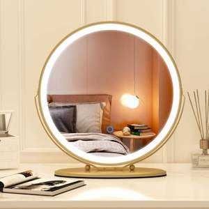 Miroir de maquillage LED rond moderne de qualité supérieure avec commande tactile, miroir de vanité mural pour chambre à coucher et coiffeuse - Product Image 3