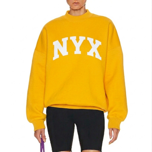 Sweat-shirt à col montant Street Comfort pour femme, pull oversize en molleton doux et coton, chaud et confortable, style décontracté pour l'hiver - Product Image 1