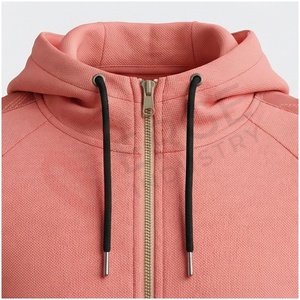 Ensemble de survêtement corail pour homme, manches longues, à capuche, fermeture éclair sur le devant, couleur unie, respirant, coupe décontractée, pour l'automne - Product Image 4