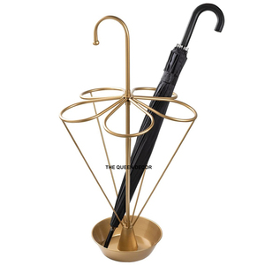 Porte-parapluie contemporain en métal noir finition laser pour la maison, support à parapluies moderne en métal découpé au laser pour le bureau - Product Image 3