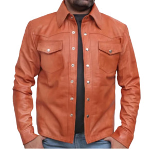 Camisas de Cuero Personalizadas para Hombre, Camisas de Cuero Genuino de Piel de Vaca, Corte Ajustado, con Botones, para Uso Casual y Formal - Product Image 1