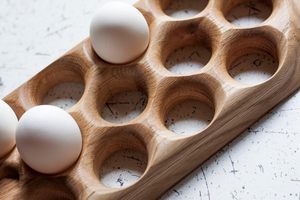 Modern Natural Mango Wood <b>Egg</b> Holder Tray Wooden Countertop <b>Egg</b> Storage Rack for Kitchen Refrigerator Farmhouse Decor - Product Image 2