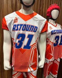 Trending Design Rexfit Sports Rugby Jersey Set Sublimated V-Neck Short Sleeve Moisture Wicking Adult Unisex <b>Orange</b> White 31 - Product Image 4