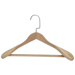 Cintre en bois avec crochet en acier au design minimaliste pour placard, finition laquée durable - Product Image 1