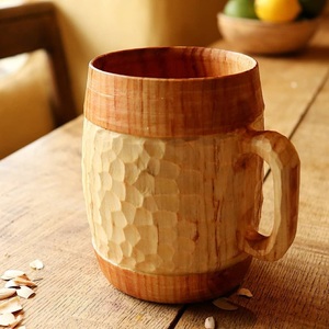 Solid Wood Wine Mug Handmade Natural Wooden Modern Design Eco Friendly for Kitchen Use - Product Image 2