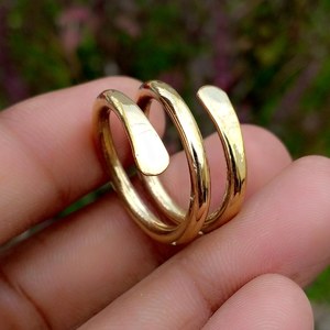 Raw Brass <b>Adjustable</b> <b>Ring</b> Band 16mm Hoop Loop Connector Eco-Friendly Durable Lightweight Jewelry Findings - Product Image 3