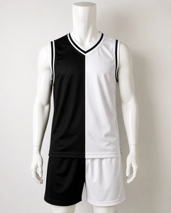Camiseta de Baloncesto Unisex, Cuello en V, Sin Mangas, con Bloques de Color, Malla Transpirable, Poliéster, Corte Regular para Adultos, Todas las Temporadas - Product Image 2