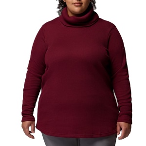 Sweat-shirt d'hiver pour femme à col drapé, manches longues, en polyester doux, personnalisable sur le devant, pour commandes en gros et décontractées - Product Image 1