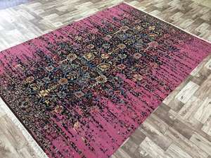 Alfombra de Lana Suave con Diseño Tradicional Rojo, Hecha a Mano, para Dormitorio o Sala de Estar, Acabado Elegante - Product Image 3