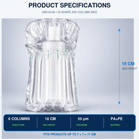 Sac gonflable personnalisé AIR-DFLY à 6 colonnes en forme de Q, 7x7x17cm, pour l'emballage protecteur antichoc des flacons en verre cosmétiques