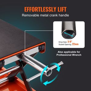 Sollevatore a Forbice per Moto con Piattaforma Larga da 1100 LBS, Perno di Sicurezza e Supporto a Manovella Centrale da 3.7-13.8 Pollici - Product Image 5