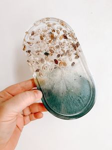 Modern Epoxy Resin Serving <b>Tray</b> With Unique Handmade Artwork For Restaurant Café And Home <b>Kitchen</b> Decoration - Product Image 6