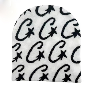 Bonnet d'hiver tendance, chaud et doux en tricot, bonnet à revers unisexe en acrylique extensible pour sports de neige en extérieur, logo personnalisé, vente en gros, marque - Product Image 3