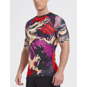 High Quality Half Sleeve Rash Guard Breathable <b>Athletic</b> Compression Shirt Supplier Wholesale - Product Image 3