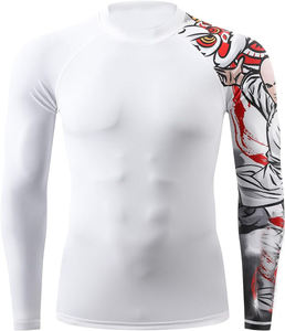 Camiseta de compresión transpirable para MMA con estampado personalizado en serigrafía para hombre, manga corta, licra/poliéster de alta calidad - Product Image 1