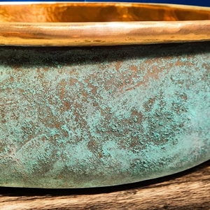 Évier de cuisine simple en cuivre oxydé fait main, finition satinée brossée, avec façade de protection, durable, artisanal, fabriqué en Inde - Product Image 6