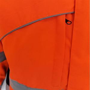 Sweat à capuche haute visibilité, classe 3 ANSI, réfléchissant, logo personnalisé, design rayé vert lime et bleu marine, imperméable, séchage rapide - Product Image 3