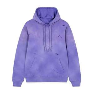 Custom Blank Vintage Distressed <b>Pullover</b> <b>Mens</b> Paint Splatter Winter Fleece Streetwear Hoodie No - Product Image 2