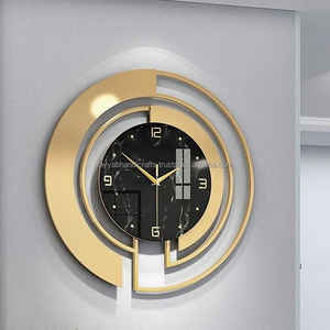 Horloge murale 3D LED de luxe nautique en fer forgé nordique créative de grande taille de haute qualité Décoration intérieure en provenance d'Inde - Product Image 1