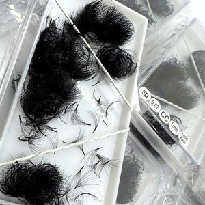 ขนตาปลอมแบบพัดสำเร็จรูป Heat Bonded  3D 4D 6D 8D 0.07 CC/DD/M/L Curl  ขนมิงค์เทียม  รับทำโลโก้ตามสั่ง - Product Image 3