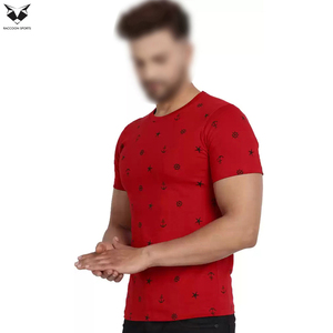 T-shirts tricotés 100 % coton pour hommes, couleur rouge et noir, confortables, qualité supérieure, best-seller, prix usine 2026 - Product Image 3